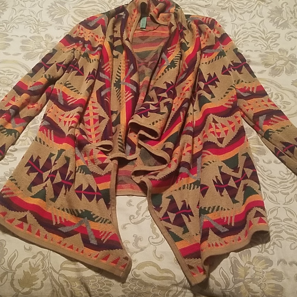 Jaloux draped sweater in tribal print size S